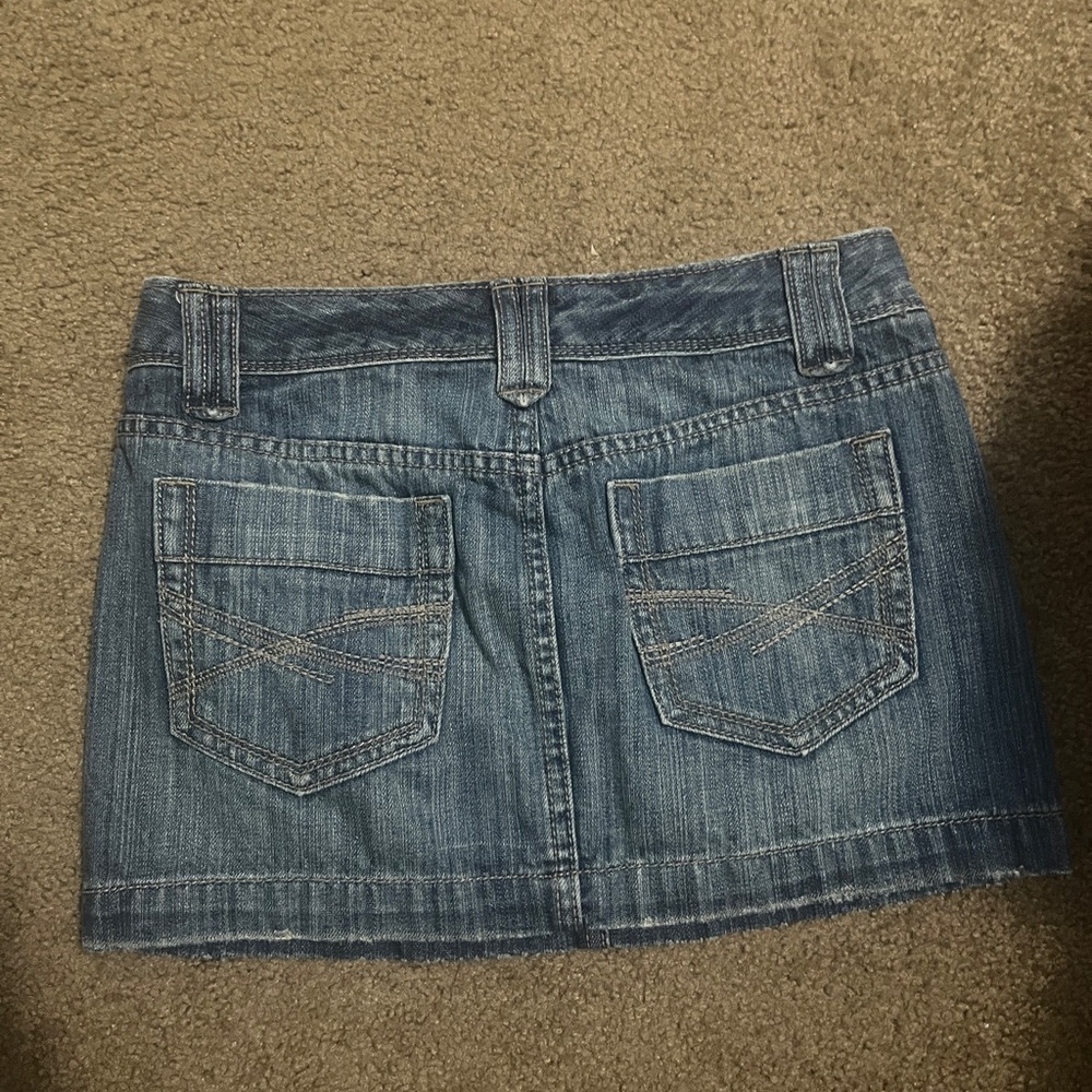 Vintage Aeropastle medium blue denim Jean Low rise skirt